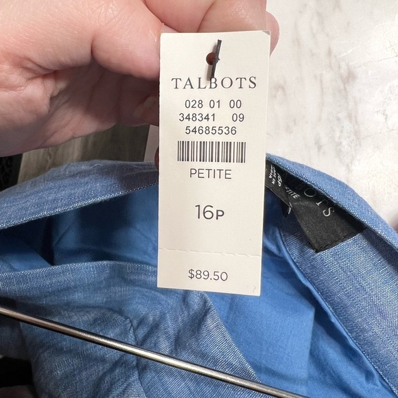 Talbots embroidered linen A-line Skirt 16 Petite - Picture 5 of 6